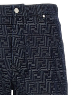 Blue Cotton Bermuda Shorts