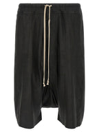 Black Lamb Leather Bermuda Shorts