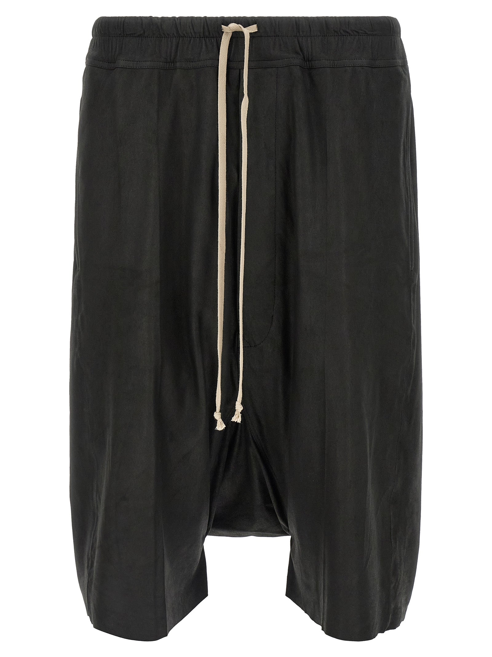 Black Lamb Leather Bermuda Shorts