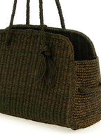 Bicolor Raffia Tote Bag