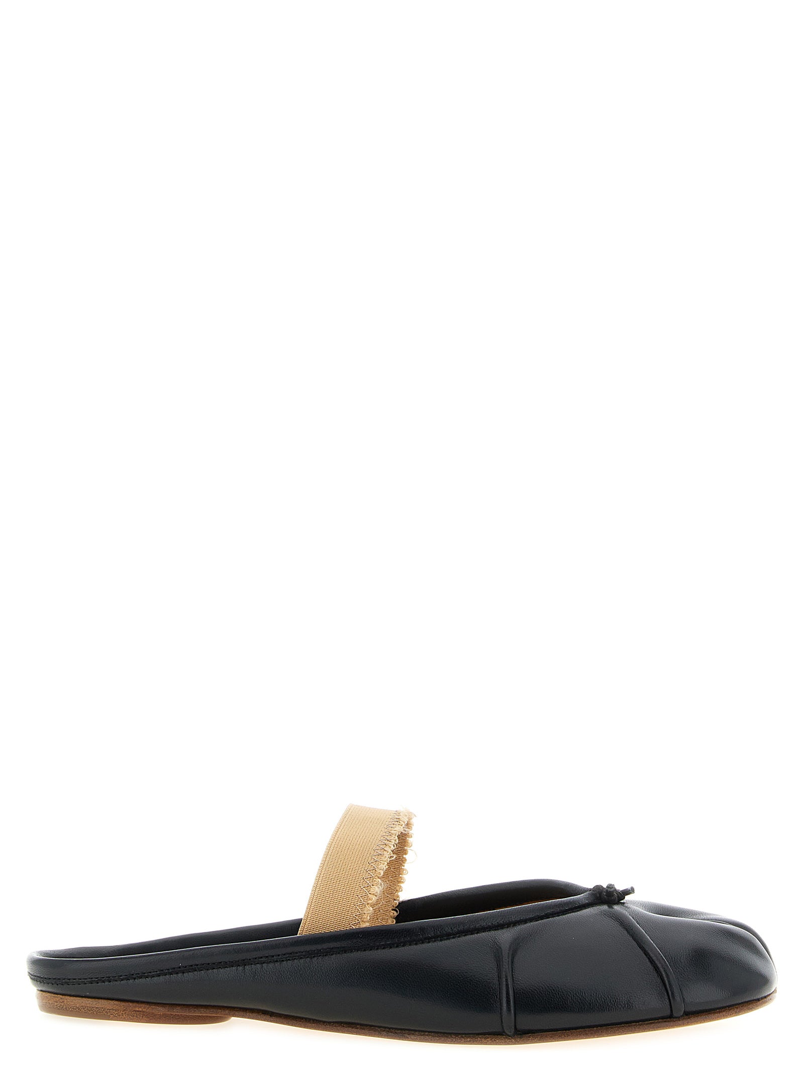 Black Lamb Leather Mules