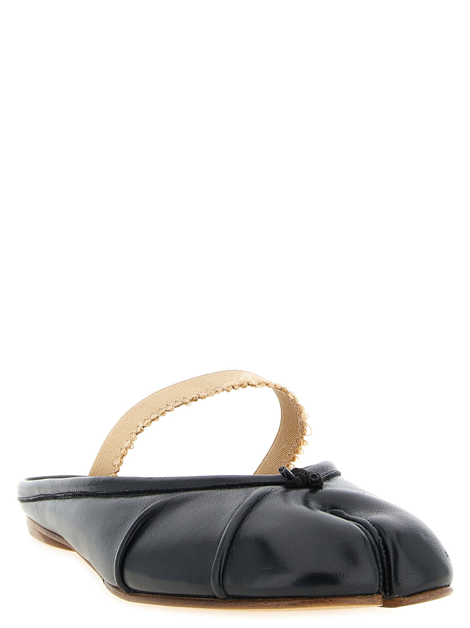 Black Lamb Leather Mules
