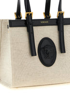 Beige Linen Tote Bag