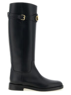 Black Calfskin Over The Knee