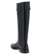 Black Calfskin Over The Knee