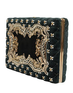 Black Velvet Gold Frame Clutch Evening Clutch Purse Bag