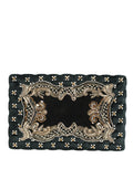Black Velvet Gold Frame Clutch Evening Clutch Purse Bag