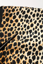 Brown Leopard Print Silk Sheath Midi Dress