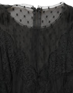 Black Lace Trim Sleeveless A-line Mini Dress