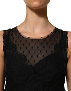 Black Lace Trim Sleeveless A-line Mini Dress