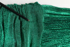 Metallic Green Sleeveless Plissé Gown Dress