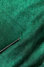 Metallic Green Sleeveless Plissé Gown Dress