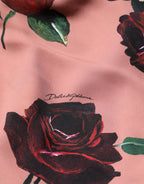 Dusty Pink Silk Floral Strapless Maxi Dress