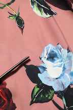Dusty Pink Silk Floral Strapless Maxi Dress
