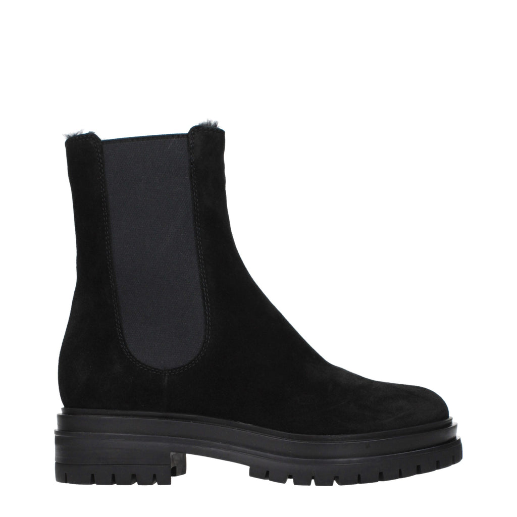 Black Leather Ankle Boots
