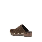 Brown Calf Leather Bos Taurus Clogs