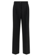 Black Virgin Wool Casual Pants