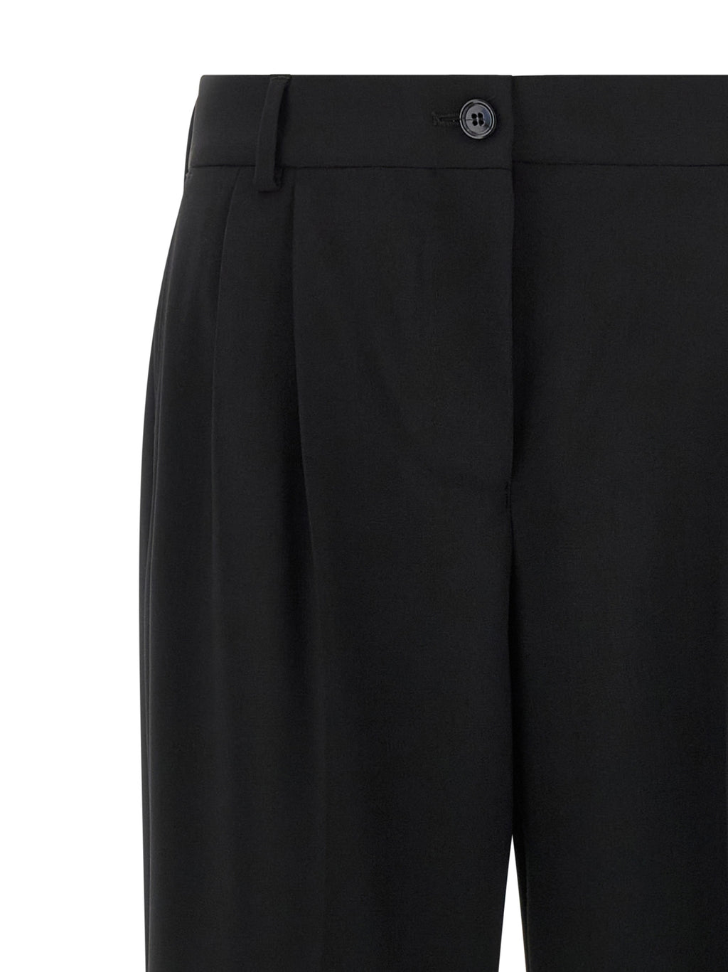 Black Virgin Wool Casual Pants