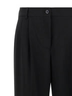 Black Virgin Wool Casual Pants