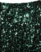 Green Sequin High Waist Pencil Cut Midi Skirt