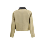 Beige Cotton Leather Jacket
