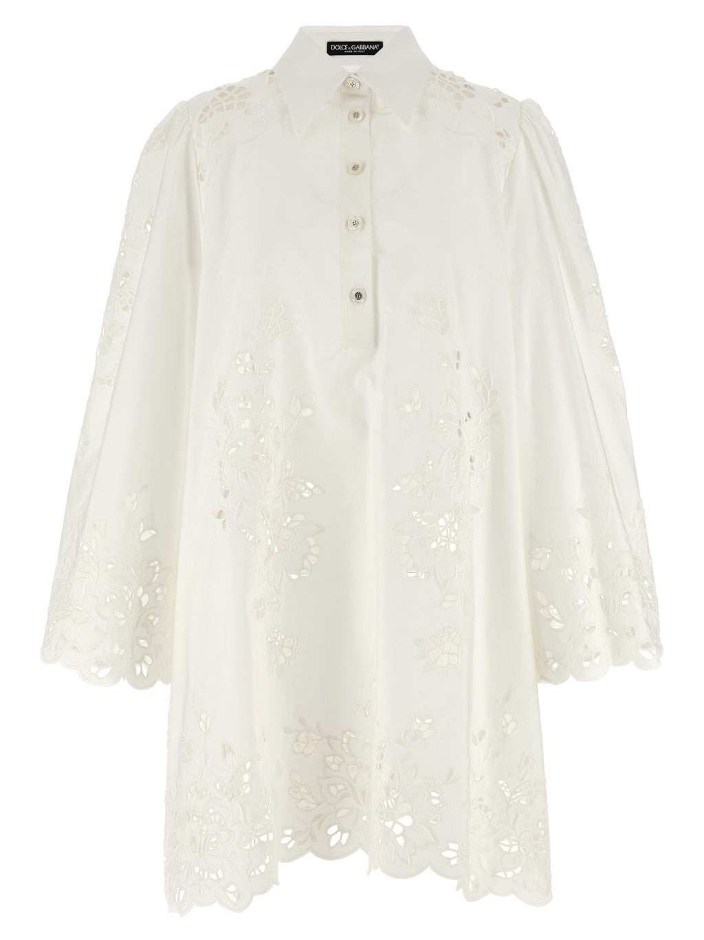 White Cotton Short Dress