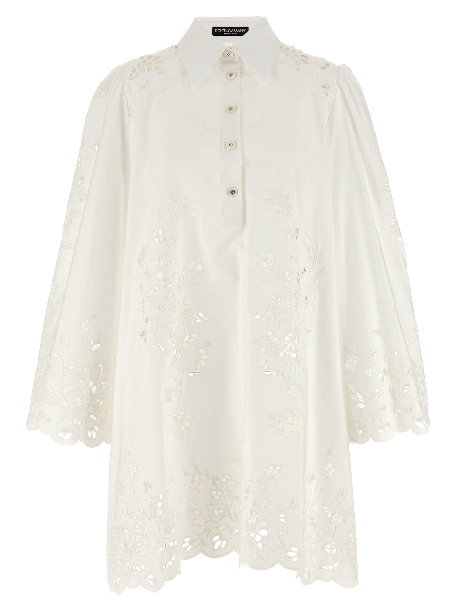 White Cotton Short Dress