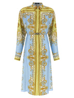 Blue Silk Midi Dress