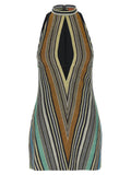 Multicolor Viscose Short Dress