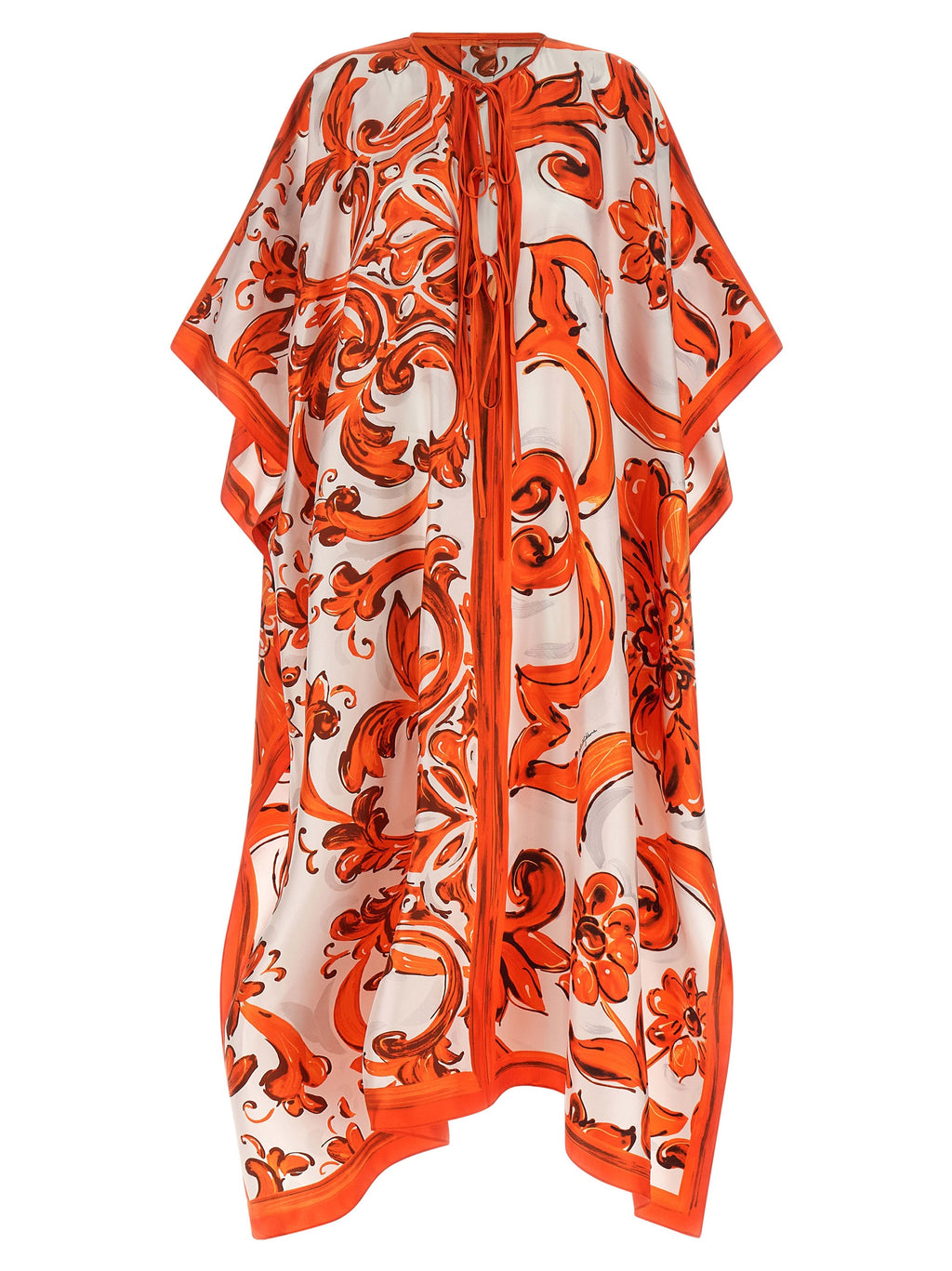 Orange Silk Long Dress