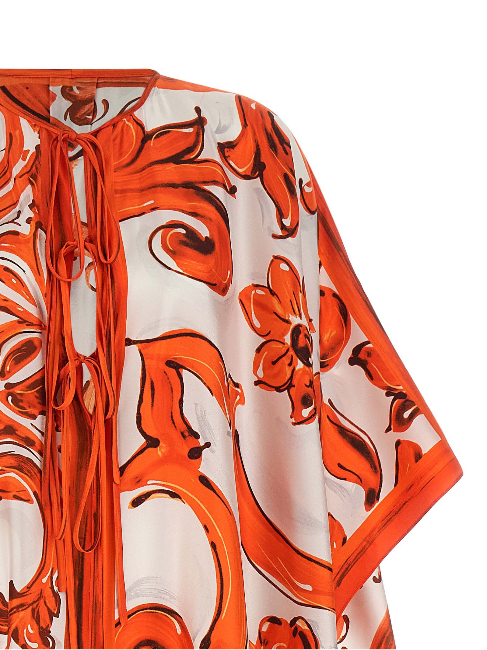 Orange Silk Long Dress