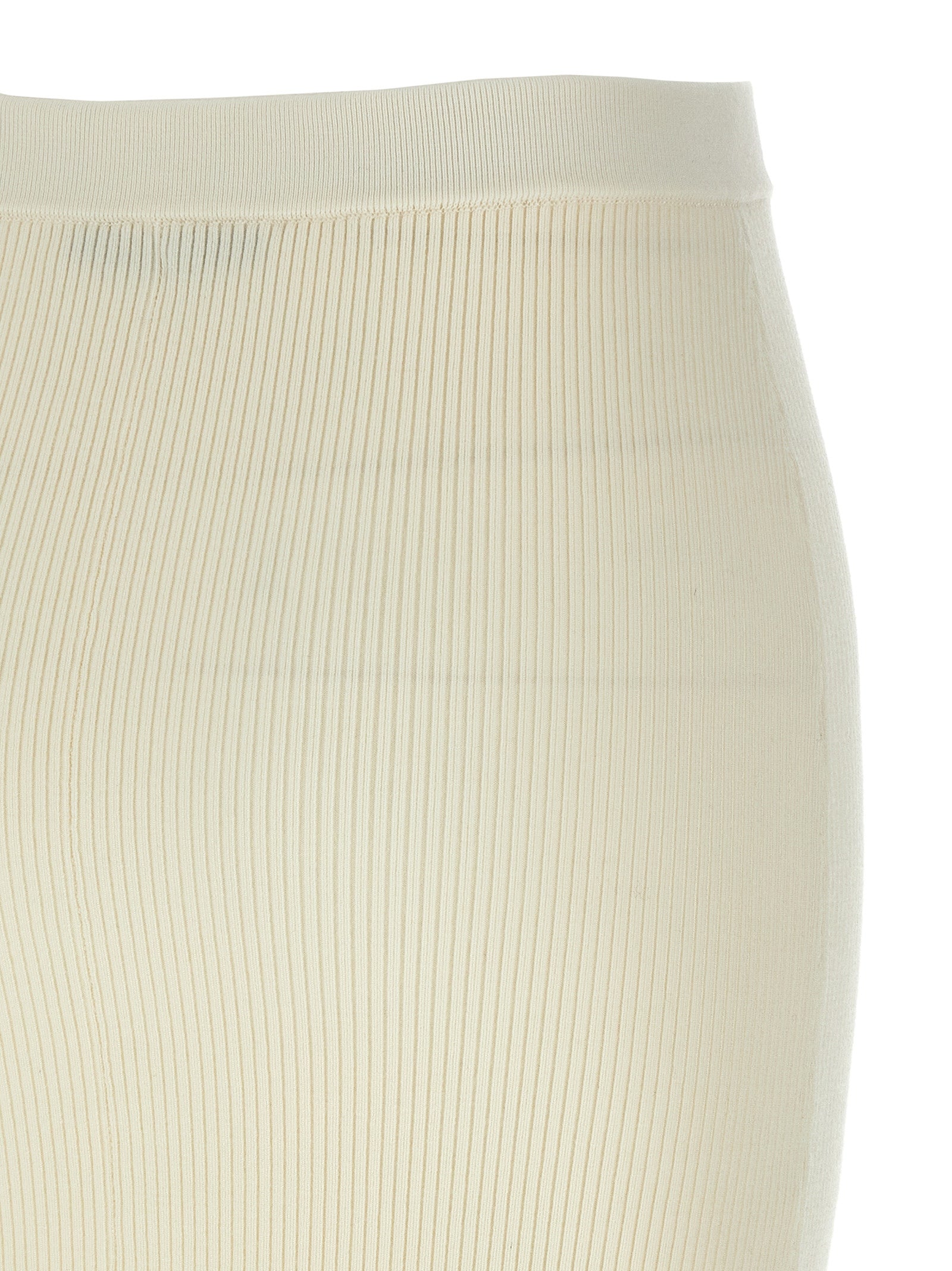 White Wool Midi Skirt