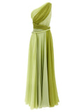 Bicolor Silk Long Dress