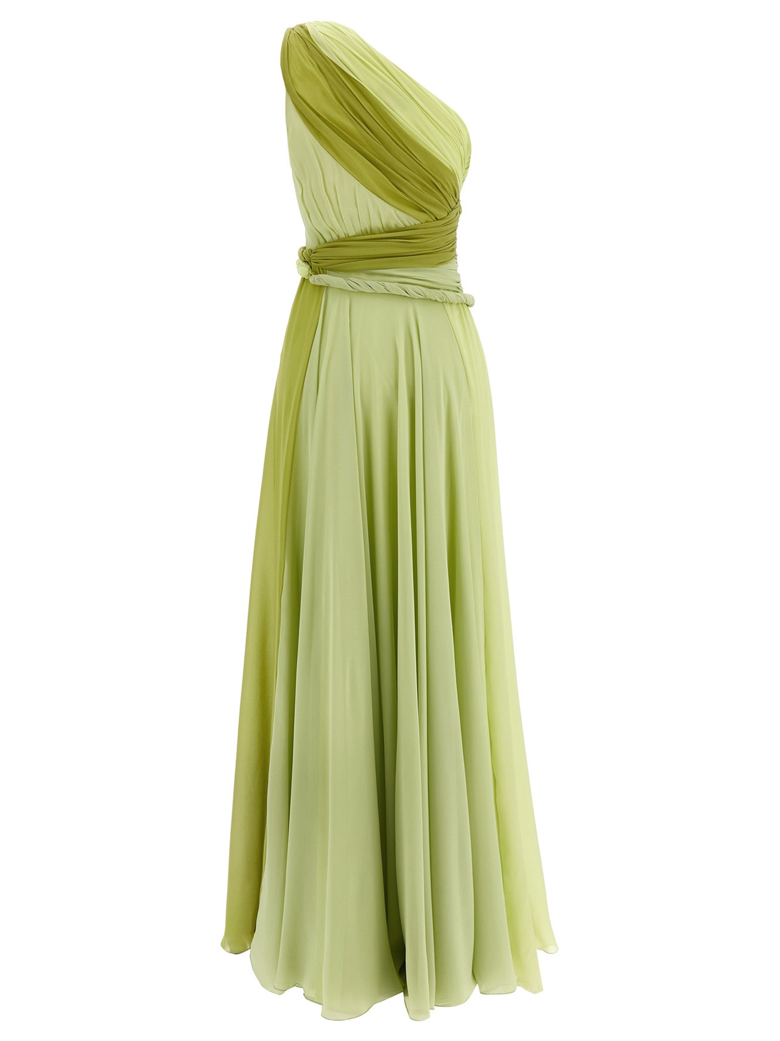 Bicolor Silk Long Dress