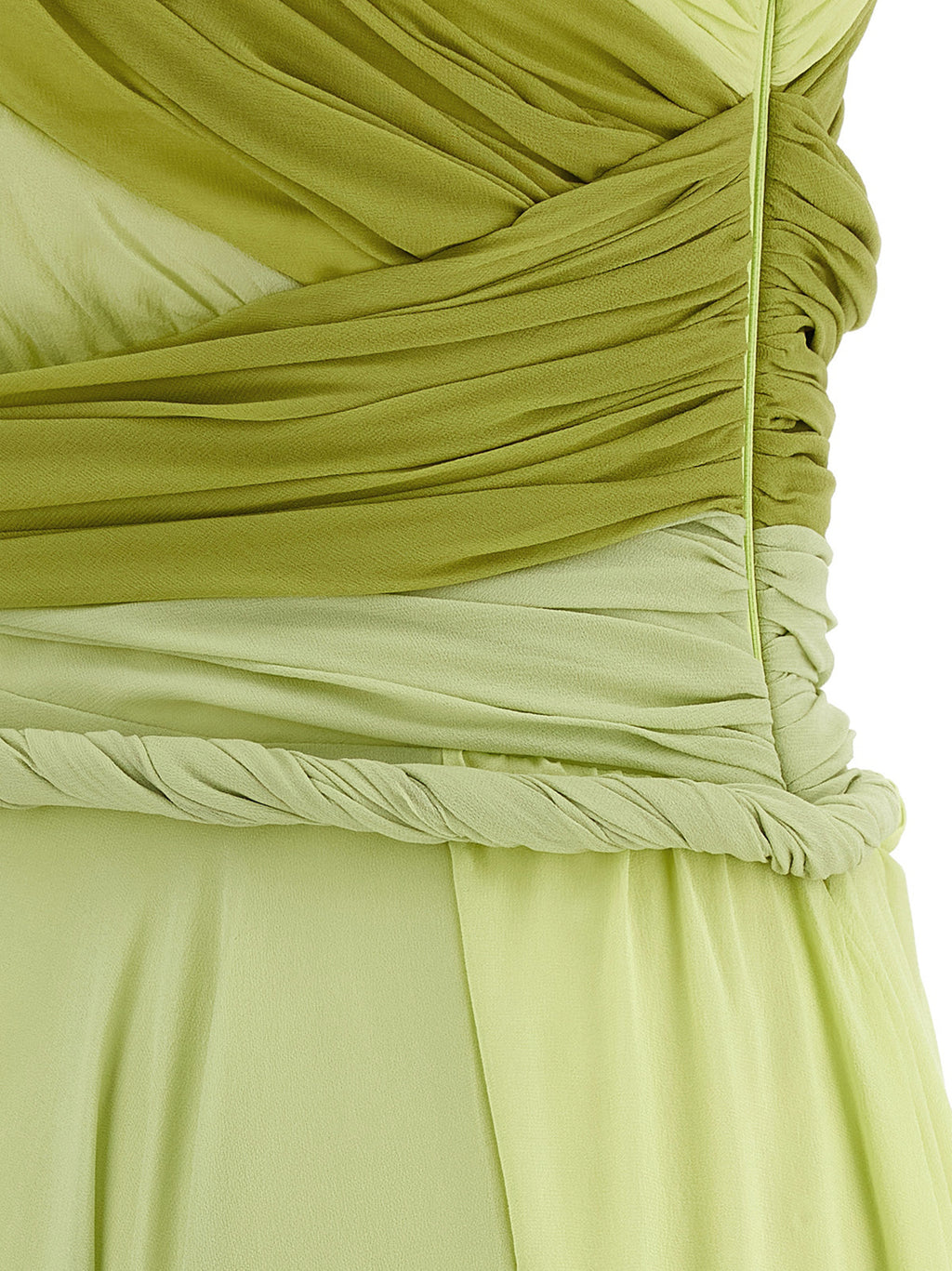 Bicolor Silk Long Dress