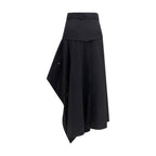 Black Cotton Long Skirt