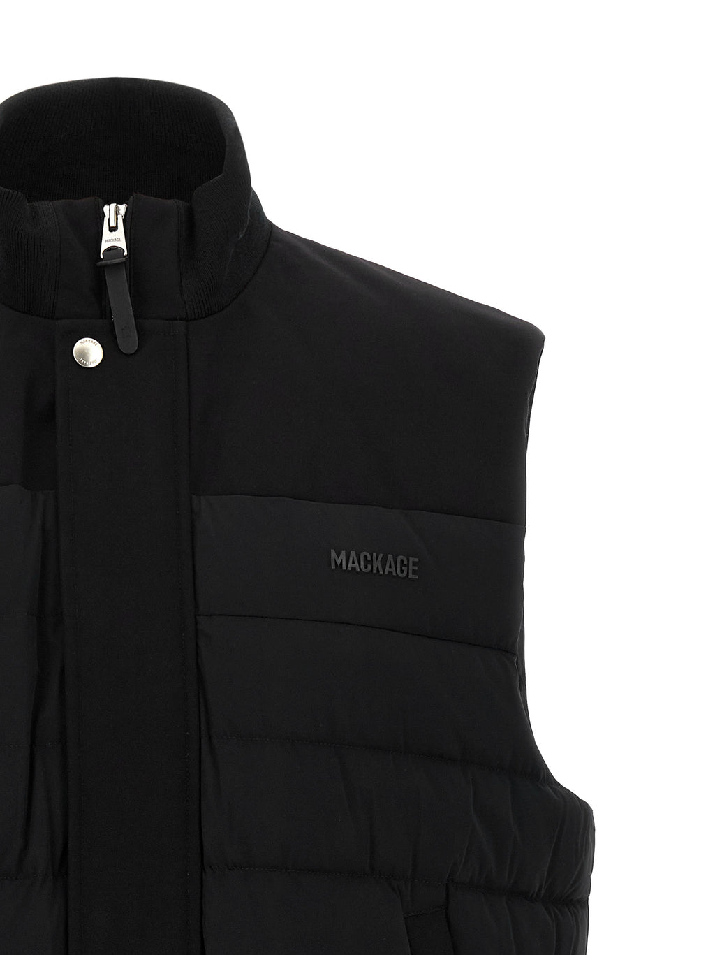 Black Nylon Sleeveless Jacket