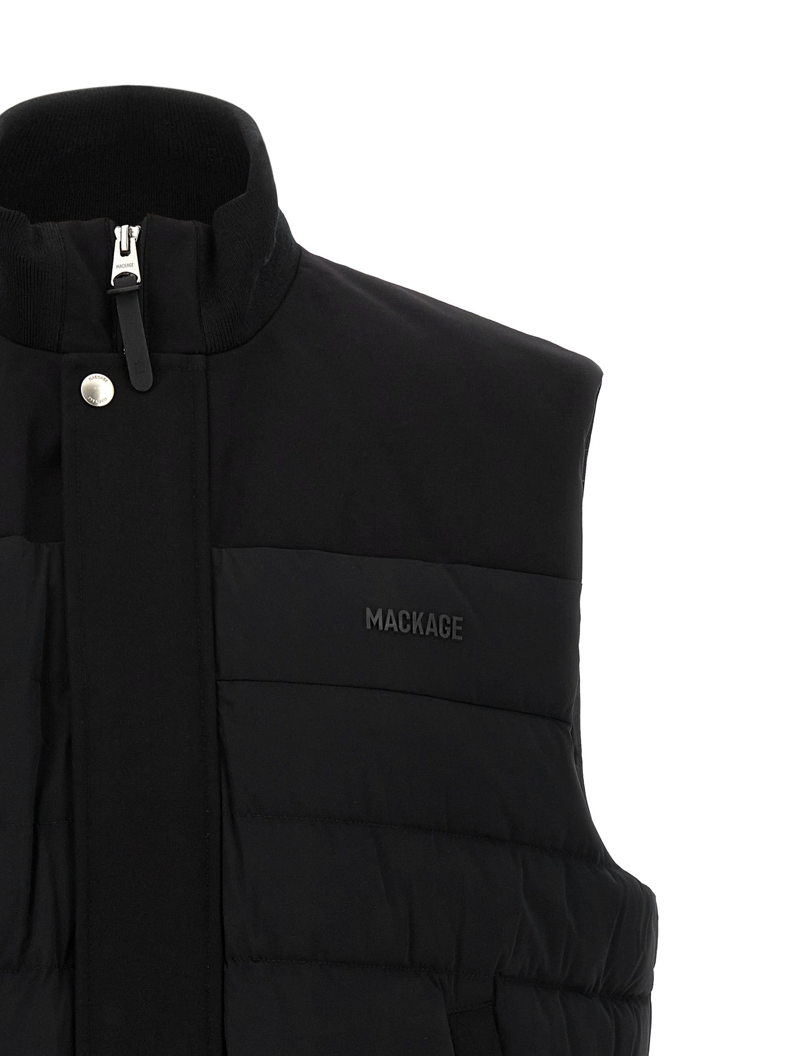 Black Nylon Sleeveless Jacket
