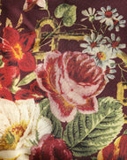 Burgundy Floral HighWaist A-line Mini Skirt