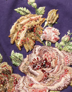 Purple Floral Embellsihed MidWaist Mini Skirt
