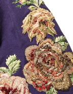 Purple Floral Embellsihed MidWaist Mini Skirt
