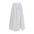 White Cotton Long Skirt
