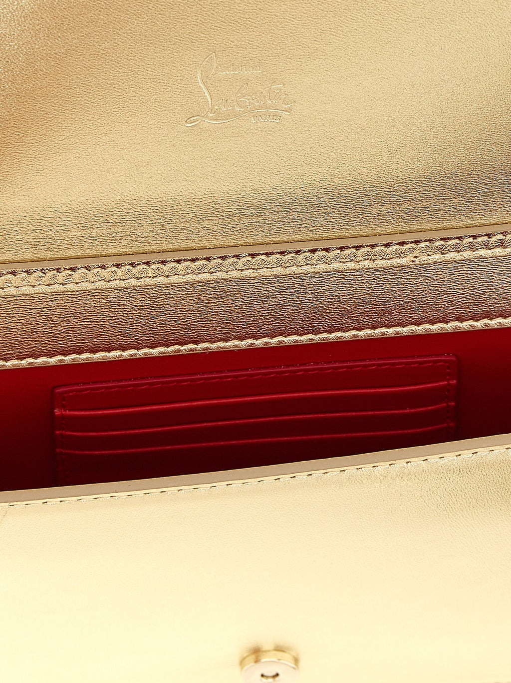 Gold Lambskin Clutch Bag