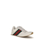 White Polyester Athletic Sneakers