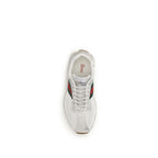 White Polyester Athletic Sneakers