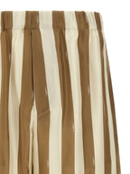 Beige Silk Bermuda Shorts