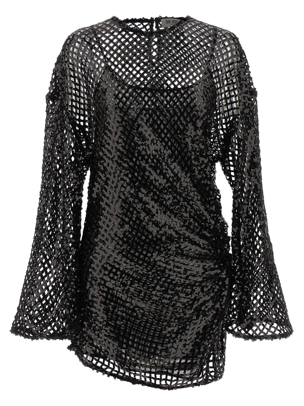 Black Polyester Short Dress