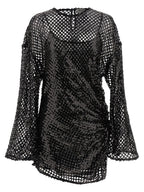 Black Polyester Short Dress