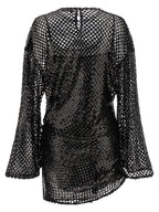 Black Polyester Short Dress