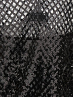 Black Polyester Short Dress